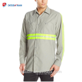 Großhandel Marine / Grau Kurzarm 2 Stück ausgekleidet Kragen verbesserte Sicherheit reflektierende hohe Sichtbarkeit Sicherheit Taste Workwear Shirts